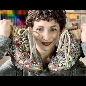 Upcycled Brown Boots - Custom Painted Commissions